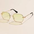 Retro Metal Polygon Sunglasses For Women Men Irregular Brand Design High Quality Driving Black Square Shades Eye Glasses UV400.