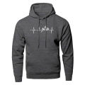 Mountain Heartbeat Hoodies Sweatshirt Men Sound Ray Diagram Hooded Sweatshirt Hoodie Winter Autumn Printed Black Gray Sportswear Superman. 