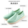 Gongli Spring and Autumn low-top pullover women's rain boots, solid color fashion waterproof shoes, non-slip women's shoes, plastic pumps, water shoes.