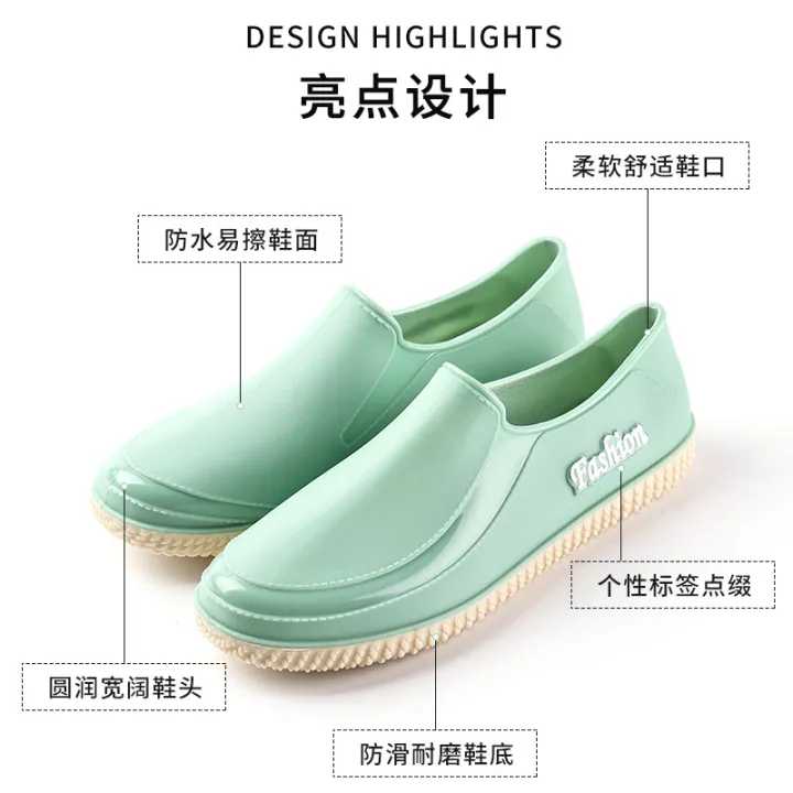 Gongli%20Spring%20and%20Autumn%20low-top%20pullover%20women's%20rain%20boots,%20solid%20color%20fashion%20waterproof%20shoes,%20non-slip%20women's%20shoes,%20plastic%20pumps,%20water%20shoes%20-%20Image%204