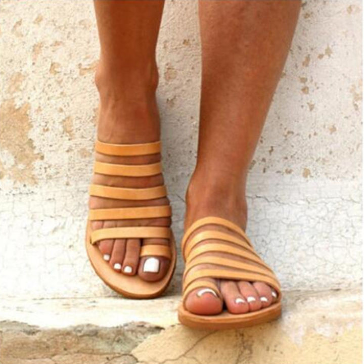 Perennial%2019%20spring%20and%20summer%20wish%20Amazon%20independent%20station%20foreign%20trade%20plus%20size%20flat%20lace-up%20women's%20sandals%20-%20Image%203