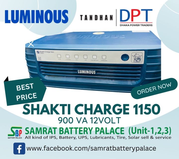 Luminous Shakti Charge+ 1150 IPS & UPS 12V Inverter
