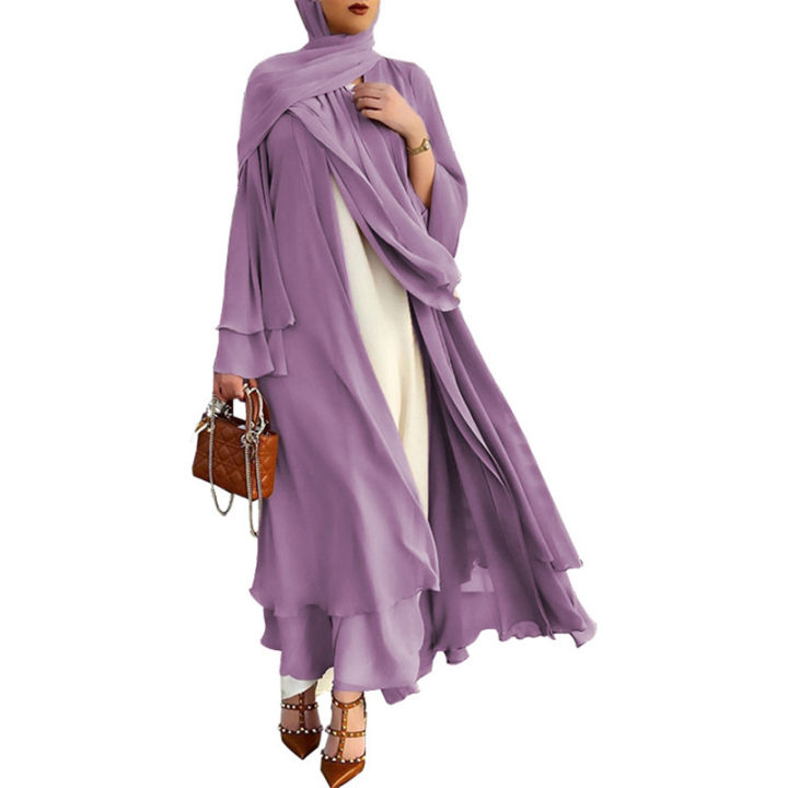 Ramadan%20Open%20Chiffon%20Abaya%20Dubai%20Women%20Sash%20Marocain%20Kaftan%20Eid%20Hijab%20Long%20Robe%20Muslim%20Fashion%20Clothes%20Turkey%20Vestido%20De%20Mujer%20-%20Image%204