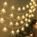 Snow Flake 28 Led 5 Meter String Lights, Plug in Fairy String Lights, Extendable for Indoor, Outdoor, Wedding Party, Christmas Tree, New Year, Garden Decoration. 