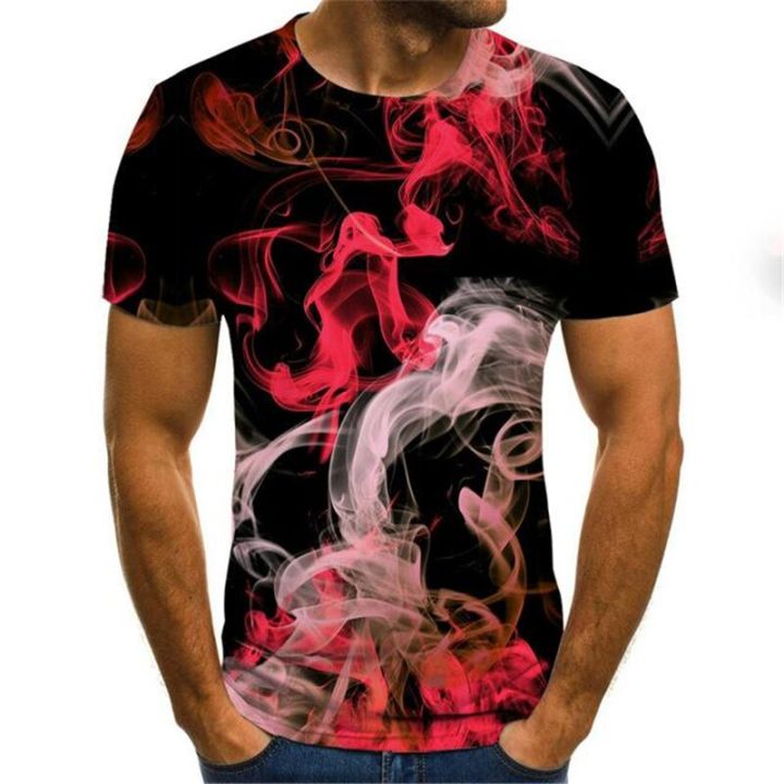 New%203d%20Tshirts%20Fire%20Flame%20T%20shirt%20Men%20Women%20Summer%20Casual%20Colorful%20Fire%20Tops%20Hip%20Hop%20Streetwear%20Black%20Smog%203D%20T%20shirts%20-%20Image%204