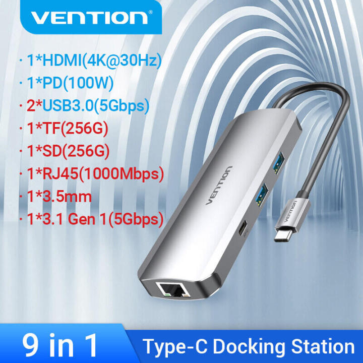 Vention%20USB%20Type%20C%20HUB%20Type%20C%20to%20USB%203.0%204K%2030Hz%20HDMI%20VGA%20SD%20TF%20PD%20RJ45%203.5mm%20Audio%20docking%20station%20multi%20usb%20port%20Thunderbolt%20dock%20Adapter%20for%20iPad%20Macbook%20laptop%20Samsung%20Type%20C%20HUB%20-%20Image%2010