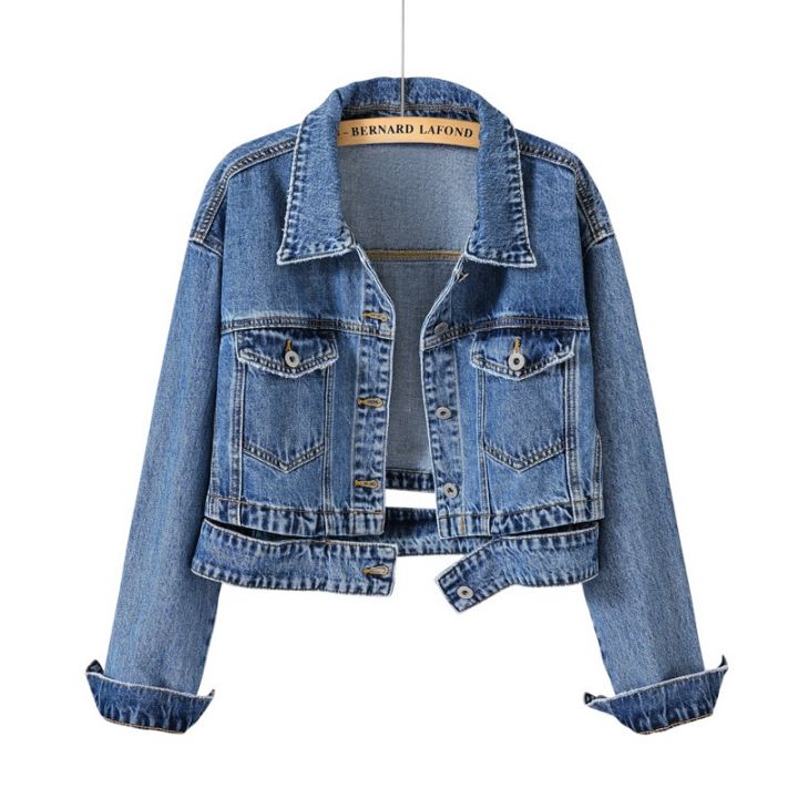 Spring Autumn Women Denim Jacket Casual Long Sleeve Coat