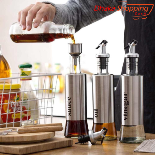 Oil and Vinegar Dispenser Bottle Oil Bottle Household Soy Sauce Bottle Seasoning Bottle Oil Vinegar Pot-500ml-oil jar-life style mall
