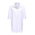 Plus Size Women Bikini Cover Up Shirt Solid Color Long Sleeve Loose Short Shirt Dress Ladies Summer Beach Cover Ups Beachwear.
