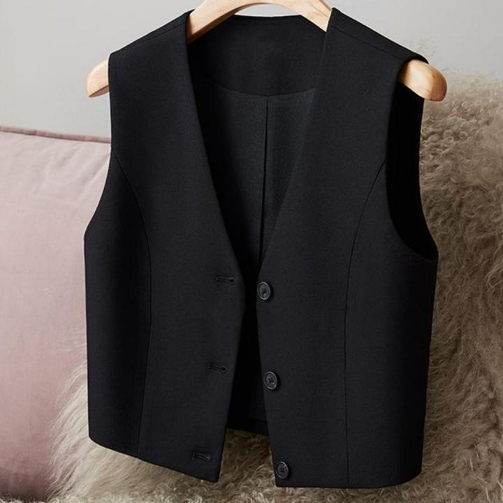 Women%20Vest%20Slim%20Fit%20Waistcoat%20Stylish%20Summer%20Women's%20Vest%20Shorts%20Set%20for%20Office%20Wear%20V%20Neck%20Waistcoat%20with%20High%20for%20Professional%20-%20Image%202