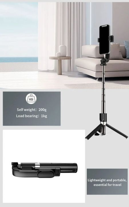 JMARY%20KT-219%206%20Sections%20Extendable%20Selfie%20Stick%20Tripod%20Stand%20with%20Remote%20Control%20-%20Image%205