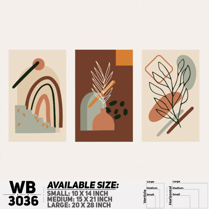 Modern Leaf ArtWork (Set of 3) Canvas Art Home Decoration Wall Canvas Painting Art For Wall - WB3036 - Alpha Decor - Minimalistic Sophistication