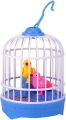 Singing and Chirping Bird Toy in Cage Realistic Sounds and Movements Sound Activated Chirp Toy Electronic Simulation Bird Cage Toy Color:B. 