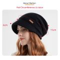 Autumn Winter Soft Plush Knitted Hat Women Girl Warm Thickened Fleece Lined Beanies Short Brim Casual Outdoor Windproof Bonnet.