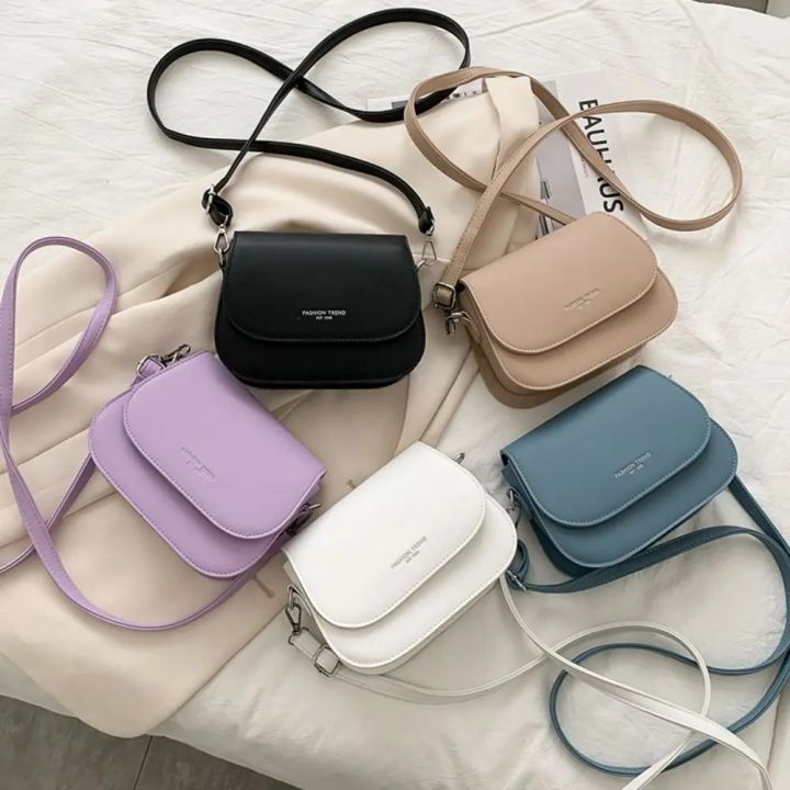 Trendy Saddle Shoulder Bag Women PU Leather Crossbody Bag