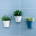 Wall Mounted Plastic Potted Plant Flowerpot Creative Wall Hanging Planter Semi Circular Small Flower Pot Wall Decoration Cologo.