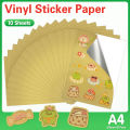 10Sheets A4 Glossy White Silver Printable Vinyl Sticker Paper Waterproof Self-adhesive Transparent Copy Paper for Inkjet Printer. 
