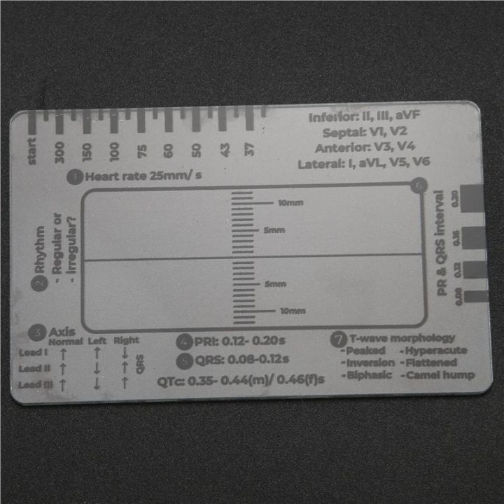 Cardiac Ruler Method ECG 7 Step Ruler, Rapid Quick Cardiac Analysis and Measurement Tool ...