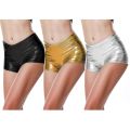 Women's Faux Leather Shorts Panty Glossy Metallic Rave Dance Leather Short Trousers Bag Hip High Waist Hot Pants Underwear. 