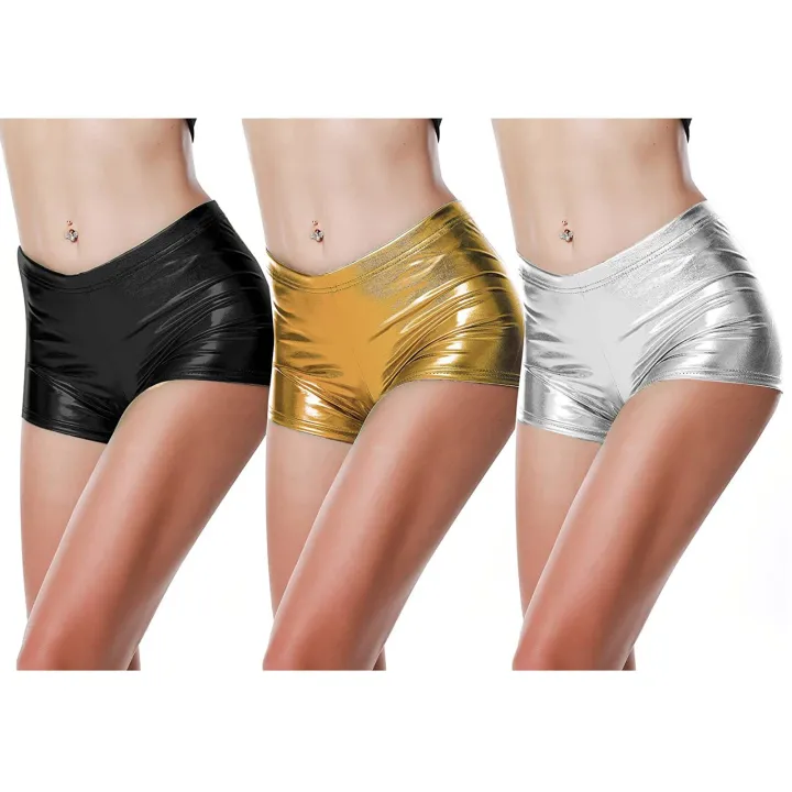 Women's%20Faux%20Leather%20Shorts%20Panty%20Glossy%20Metallic%20Rave%20Dance%20Leather%20Short%20Trousers%20Bag%20Hip%20High%20Waist%20Hot%20Pants%20Underwear%20-%20Image%207