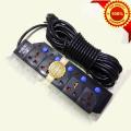 Black 5 Point Multi Plug Socket With Switch. 