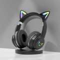 New gradient cat ear bluetooth headset wireless headband music influencer headphones foldable wireless headphones. 