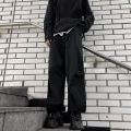 Jackson Wang Jeans Men's Fashion Brand Spring and Autumn American Style oversize High Street Wave Straight Pants Loose Wide. 