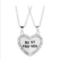 BFF Necklace Women Crystal Heart Pendant Best Friend Letter Necklace Fashion Cou. 