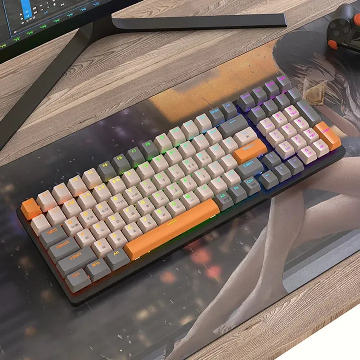 K96%202.4G/BT5.0%20Wireless%20Gaming%20Mechanical%20Keyboard%20100%20Key%20Red/Green%20Switch%20Hotswap%20RGB%20Backlight%20Keyboard%20for%20PC%20Computer%20Gamer%20-%20Image%202