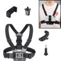 Adjustable Chest Strap Mount with J-Hook – GoPro & Action Camera Holder | DJI Osmo Action, Insta360 & Mobile Compatible.