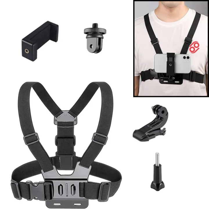 Adjustable%20Chest%20Strap%20Mount%20with%20J-Hook%20%E2%80%93%20GoPro%20&%20Action%20Camera%20Holder%20%7C%20DJI%20Osmo%20Action,%20Insta360%20&%20Mobile%20Compatible%20-%20Image%202