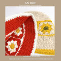 Summer Women Handmade Crochet Bucket Hat Bohemian Beach Knit Fashion Sun Hat Bob Femme Gorras. 