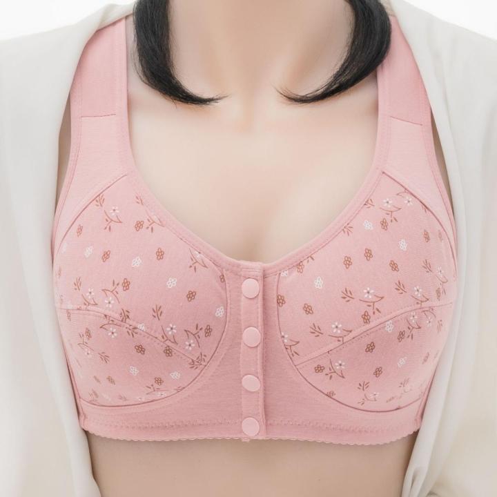 Pregnant Women Breastfeeding Bra Without Steel Ring Flower Print Maternity Underwear Front Button Bra Postpartum Underwear Mummy Bra