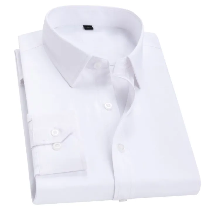 White%20Shirt%20Men's%20Long-sleeved%20Trend%20Business%20Slim%20Handsome%20Office%20Shirts%20Professional%20Formal%20Solid%20Plus%20Size%20Casual%20Shirt%20Tops%20-%20Image%205