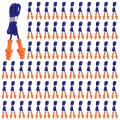 100pairs Soft Construction Ear Plug Sports Study Corded Reusable Silicone Work Noise Cancelling With String Hearing Protection.