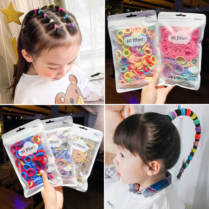 50Pcs Baby Girl Elastic Hair Bands Multicolor Kids Ponytail Holder Rubber Bands Children Hair Ring Baby Girl Hair Accessories