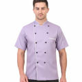 Men’s Micro Twill Suiting Culinary Uniform – Classic Double-Breasted Chef Coat.