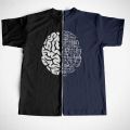 COOLMIND 100% Cotton Top Quality Print Men T Shirt Casual Loost Brain Print Men Tshirt Funny Cool Men Tshirt Loose Tee Shirts. 