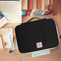 A4 Document Storage Bag Waterproof Oxford Cloth Multifunctional Business Organizer Bag File Folder Stationery Organizer Zipper (Black). 