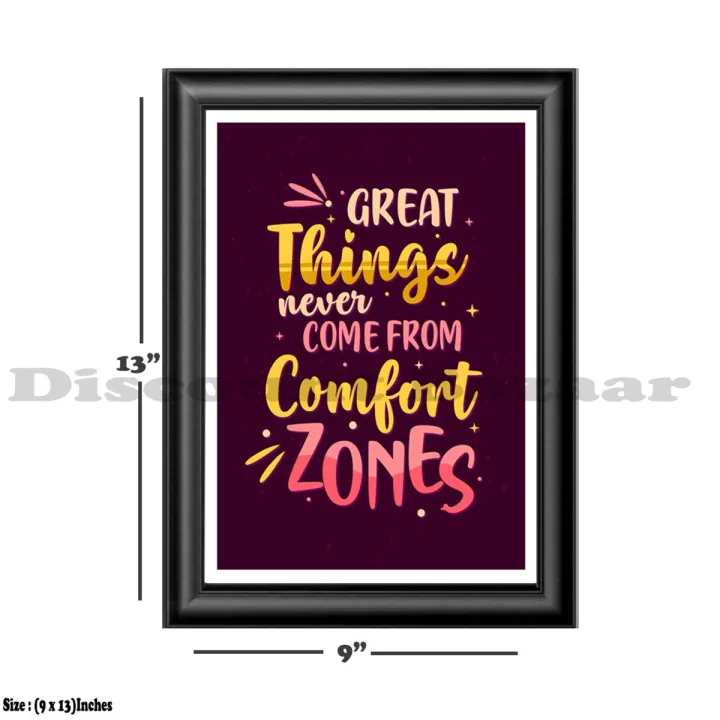 Great Things Never Comes From Comfort Zone Home Decor Wall Mate photo ...