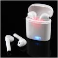 HBQ I7S TWS Double Dual Mini Wireless 4.1 Bluetooth Earphone With Power Case - White - Earphone.