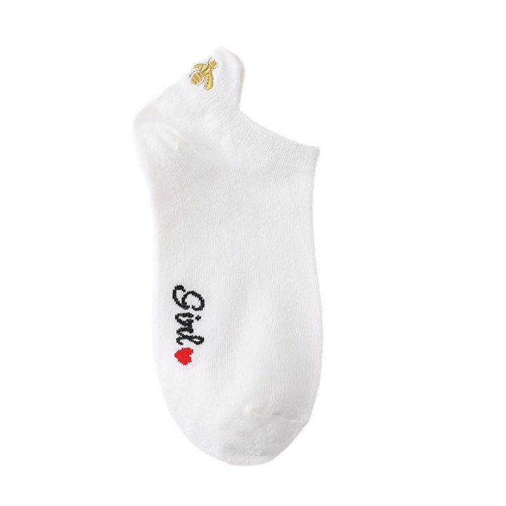 Spring-Summer%20New%20Type%20Women's%20Cartoon%20Bee%20Boat%20Socks%20Cotton%20Socks%20Women's%20Embroidery%20Cartoon%20Socks%20-%20Image%205