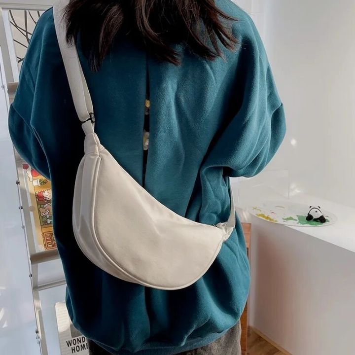 2023%20nylon%20messenger%20bag%20women's%20new%20trendy%20dumpling%20bag%20lightweight%20small%20shoulder%20bag%20armpit%20bag%20simple%20shoulder%20canvas%20bag%20-%20Image%202