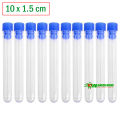 10 pcs x Clear Plastic Test Tube Multifunctional Small Round Bottom Tube Storage Containers. 