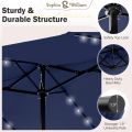Rectangular Outdoor Umbrella With Base Included Patio Furniture Outdoor Set 15 Ft Extra Large Patio Umbrella With Solar Lights.