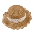 New Elegant Pet Woven Straw Hat for Cat Sun Hat Ribbon for Small Dogs and Cats Beach Party Straw Costume Accessories To Act Cute. 