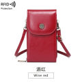 Panyin Leather Goods 2024 Spring Summer New RFID Small, Lightweight and Simple Oil Wax Mobile Phone Bag Versatile Women's Shoulder Bag. 