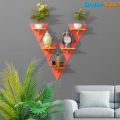 Triangle Wall Shelf Without Flower . Self Adhesive Punch Free (1/3/5 Pcs Stand 1 set  ) Premium Quality Premium Quality.. 