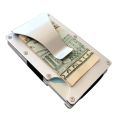 New Design Carbon Fiber Credit Card Holder Wallet Minimalist Rfid Blocking Slim Metal Cardholder Anti Protect Clip for Men.