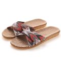 Suihyung Multicolor Flax Slippers For Women 2022 New Summer Indoor Shoes Home Casual Slides Cross Blet Ladies Flip Flops Sandals.